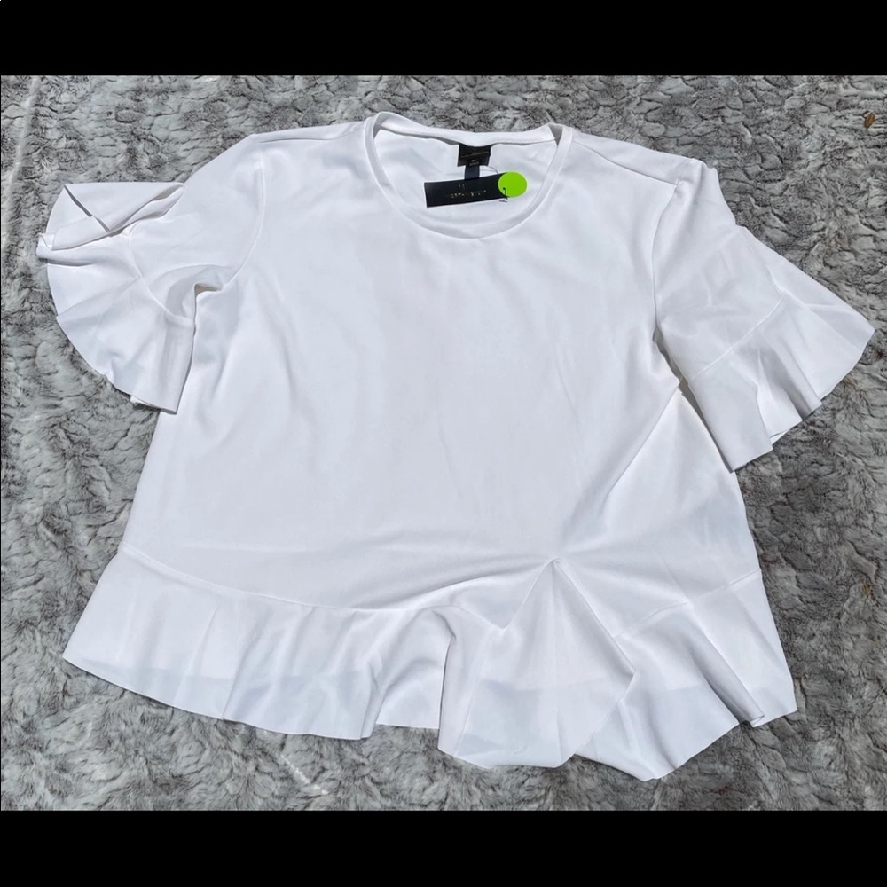 White Peplum Top